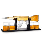 Rifle Gun AK47 Whiskey Decanter with 4 Whiskey Glasses Set - for Liquor, Bourbon Vodka