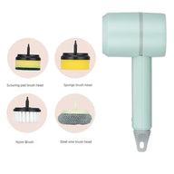 4 in 1 Electric Cleaning Brush Multi-Functional Cleaning Cloth Brush Household Automatic Handheld USB Charging Kitchen Bathroom
